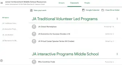 JA Google Classroom Middle School